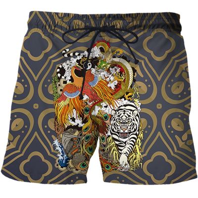 2023 New Men Outdoor Shorts 3D Printed Chinese dragon totem Beach Pants Spring/Summer Swimming Playing Sports For Women Travel