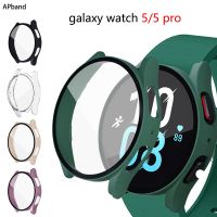 Glass Case for Samsung Galaxy watch 5 4 44mm 40mm Accessorie PC all-around Anti-fall bumper cover watch5 watch4 Screen protector