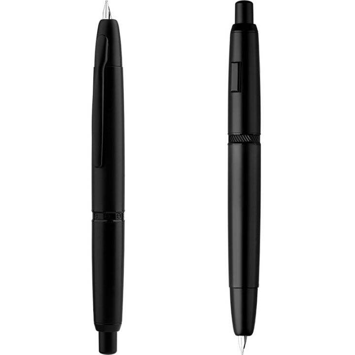 zzooi-new-majohn-a1-press-fountain-pen-capless-retractable-extra-fine-nib-0-4mm-metal-matte-black-with-clip-converter-for-writing