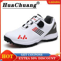 HUACHUANG 2021ใหม่รองเท้ากอล์ฟสำหรับชายหัวเข็มขัดรองเท้าระบายอากาศกันน้ำ Anti-Slip Mens รองเท้าผ้าใบออกกำลังกายรองเท้ากอล์ฟ Professional รองเท้าสำหรับการแข่งขัน