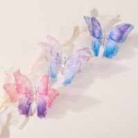 4inch Colorful Beautiful Butterfly Hair Clips Hairpins for Women Girls Yarn Hair Bows Hairgrip Barrettes Bridal Hair Accessories