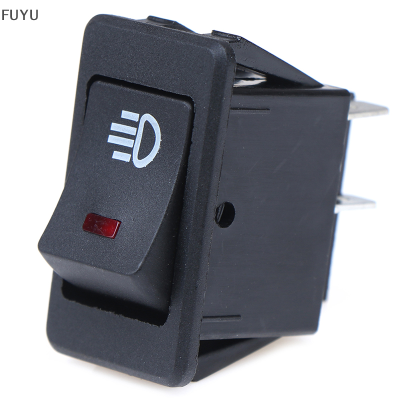 FUYU 12V 35A Universal Car RED LED FOG Light Rocker Switch Dash Dashboard 4Pin