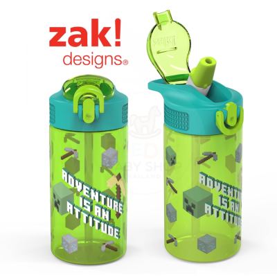Zak! Minecraft 16 Oz. Reusable Water Bottle with Straw