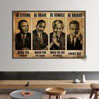 Nelson Mandela Malcolm Martin Luther King Barack Obama โปสเตอร์ Retro ผ้าใบพิมพ์ภาพสำหรับห้องนั่งเล่นตกแต่งบ้าน