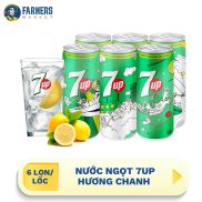 Giao hàng toàn quốc  Lốc 6 lon  Nước ngọt 7Up hương chanh - Lon 330ml