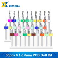 PCB Drill Bit 30pcs 0.1-1.0 1.1-2.0 2.1-3.0mm Set Micro Gun Drill For Drilling PCB Circuit Board Carbide Drill Bit Drills  Drivers