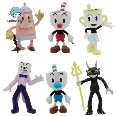 ANIME FAN สำหรับเด็ก การ์ตูน เดอะชาลิเซ ตกแต่งรถ Mugman พีวีซี รูปแบบการเก็บ ตัวเลขการกระทำ cuphead โมเดลฟิกเกอร์ เครื่องประดับตั้งโต๊ะ