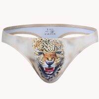 【Wrist watch】 Silk Men 39;s Leopard G String Thong Man Print Brief Dry Swimwear Beachwear Male Breathable Bulge Pant ！