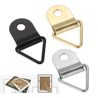 50pcs/set Metal Picture Frame Hangers w/screw Photo Hanging Hook Triangle Ring Wall Mount Attached Nails Display Painting Decor