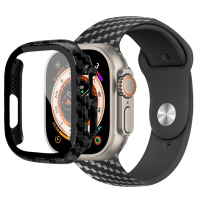 เคส + สายสำหรับสายคาด Apple Watch Ultra 49มม. สายรัดข้อมือสายนาฬิกาซิลิโคนคาร์บอนไฟเบอร์ Correa 45มม. 41มม. 44มม. 42มม. 40มม. Apple Watch Series 8 7 6 5