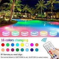 ✴■☞ 4/2/1pcs New 13 Leds Remote Controlled RGB Submersible Light 16 Colors for Outdoor Pond Fountain Vase Garden Swimming Pool Under