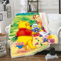 การ์ตูน Winnie The Pooh Super Soft Sherpa ขนแกะผ้าห่มเด็ก 2023 Flannel โยนผ้าห่ม/เปล/โซฟา/โซฟา Plush Cover