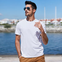 KUEGOU  New Summer T-shirt Men Slim Basic Short Sleeves Modal Tshirt RunningBreathable Cool Top Elastic Plus Size 5939