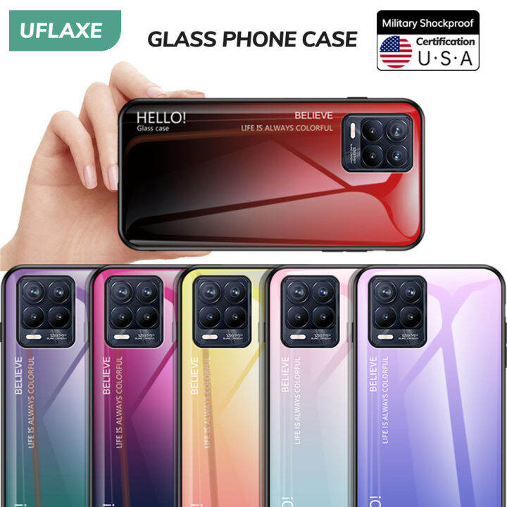 Uflaxe เคสแข็งกันกระแทกของแท้ เคสโทรศัพท์สีไล่ระดับสี สำหรับ Realme 8 