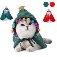 ZZOOI Christmas Pet Clothes Winter Warm Dog Cat Funny Cloak Scarf Headband Party Puppy Kitten Costume Supplies Gift Dog Accessories