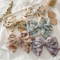 ✆☇ New Hot-selling Chiffon Floral Bow Hairpin Fresh and Versatile Spring Clip Headdress Hair Accessories