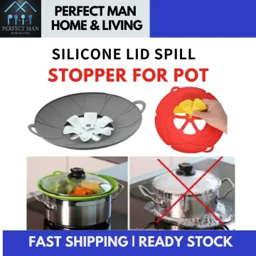 Pot Lid Lifter Silicone Spill Stopper Anti Spill Boil Over Spill Stopper  Pot