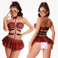 New Arrival Womens Sexy Hollow Out Roleplay Student Uniform Naugty See-Through Lingerie Dress Fliter Cosplay Schoolgirl Costume