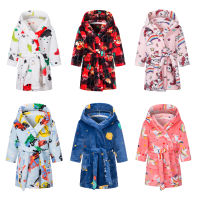 Kids Robe Cartoon Hoodies Girl Boys Sleepwear Good Quality Bath Towels Baby Soft Bathrobe Pajamas Childrens Clothing 1-8Y