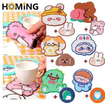 High Quality Cat Shaped Tea Coaster Drink Cup Holder Mat Coffee Drinks Silicon Coaster Cup Pad Placemat Mats Kitchen Accessories