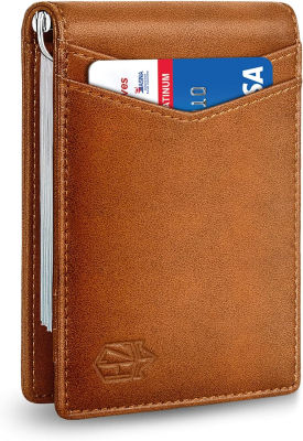 Zitahli Wallet for Men-6 Slots ID Window-Mens Wallets-Slim Wallet Classic Spring Money Clip RFID Blocking-Gift for Men Classic california Desert