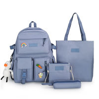 4 Pcs Sets New Casual Backpack Fashion School Bags For Teenage Girls Women Backpack New Casual Kids Shoulder Bags Mochilas