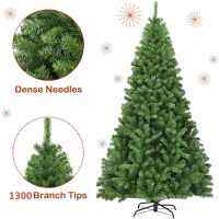 7.5Ft ใหม่ประดิษฐ์วันหยุดคริสต์มาส PVC Tree Full Tree 1300เคล็ดลับ Home Office Party ตกแต่ง/โลหะพับขาตั้ง