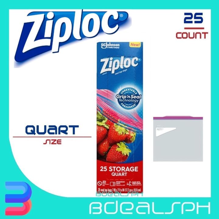  Ziploc Pint Food Storage Freezer Bags, Grip 'n Seal