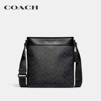 COACH กระเป๋าสะพายข้างผู้ชายรุ่น Gotham Slim Crossbody In Signature Canvas สีเทา CC111 CHR