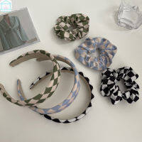 Forever Toy Mall Headbands Scrunchies ผ้าเรียบง่ายหลายสีพิมพ์ตารางเครื่องประดับผม