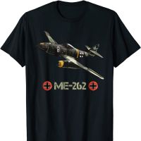 WWII Luftwaffe Messerschmitt Me เสื้อยืด100% พิมพ์ลายแฟชั่นบอมเบอร์262ไฟท์เตอร์