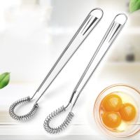 TEXStainless steel egg beater spring manual mixer spoon kitchen egg sauce honey cream stirring kitchen gadget spring egg beater