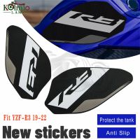 Fit for YAMAHA 2019 - 2022 YZF-R3 Side Tank Pad Protector Stickers Gas Knee Grip Traction Decal YZF R3 2020 2021