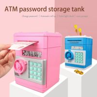 《Huahua grocery》กระปุกออมสินอิเล็กทรอนิกส์ ATM รหัสผ่านกล่องเงินเงินสดเหรียญ ATM ปลอดภัยเด็กเครื่องประหยัดกล่องของขวัญเงินฝากคริสต์มาสธนาคารอัตโนมัติ B V7F2เงินและธนาคาร