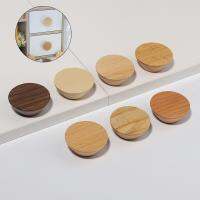 New Round Button Handles Nordic Style Solid Wood Home Wardrobe Drawer Cabinet Handles Single Hole Wooden Handle