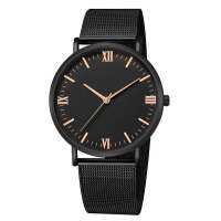 Fashion Roman Numerals Big Dial High Quality Top Brand Men Quartz Watch Hot Sale Stainless Steel Men Wristwatch Relogio Hombre