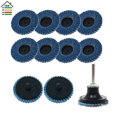 11Pcs 2 Inch Flap Discs 80 Grit Pad Holder Quick Change Grinding Wheels Rotary Tools Die Grinder Drill Polishing Power Sanders