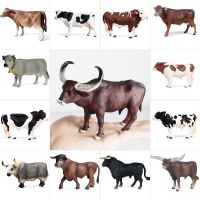 OozDec Solid Simulation Animal Model Set Charolais Cattle Farm Animal Toys Longhorn River Cattle Cognitive Ornaments