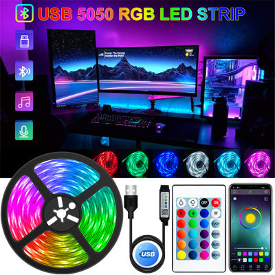 【คลังสินค้าพร้อมใหม่】Zir Mall LED Light Bar RGB 5050 Bluetooth APP Control USB LED ไฟยืดหยุ่นพร้อมรีโมทคอนโทรล DC 5V ริบบิ้นไดโอดเทปสำหรับปาร์ตี้ห้องนั่งเล่นตกแต่งงานรื่นเริง