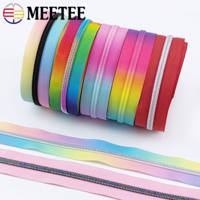 3/5Meters 5# Rainbow Nylon Zipper Tapes Clothes Decorative Zips Repair Kit Jacket Clothes Luggage Repair DIY Sewing Accessories Door Hardware Locks Fa