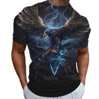 Fashion Summer Eagle And Flame Phoenix Animal 3d Printed T Shirt For Mens T Shirt Oneck Short Sleeve Oversized T-shirt Top Hot