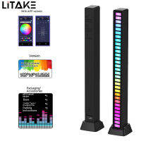 LITAKE โคมไฟชาร์จ Usb รถกระบะ Led Rgb ควบคุมเสียงจังหวะดนตรีไฟริ้วสายไฟสร้างบรรยากาศสำหรับคอมพิวเตอร์รถยนต์