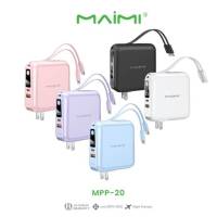 Maimi พาวเวอร์แบงค์ Power bank 15000 mAh (Maimi รุ่น MPP-20) แบตสำรอง สายชาร์จ Lightning สายชาร์จType-C ปลั๊กชาร์จ หน้าจอแสดงผล รับประกัน1ปี (มอก.)