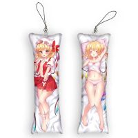 Flandre Scarlet Mini Dakimakura Keychain Cute Anime Touhou Project Key Chain Small Pillow Decor Pendant Otaku Kawaii Bag Pendant