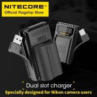 NITECORE กล้องวงจรปิดแบบ360องศา UNK2เครื่องชาร์จแบตเตอรี่แบบ Dual-Slot USB สำหรับ Nikon EN-EL15 EN-El15a EN-El15b D500 D600 D810 D7500 D800E Z6 D7000กลางแจ้งโดยเฉพาะ