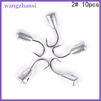 Wangzhansi 10/50x ตะขอคว่ำไทเทเนียมทังสเตนตะขอเบ็ดที่แขวนแบบขาตั้งหัวจิ๊กดีบุก