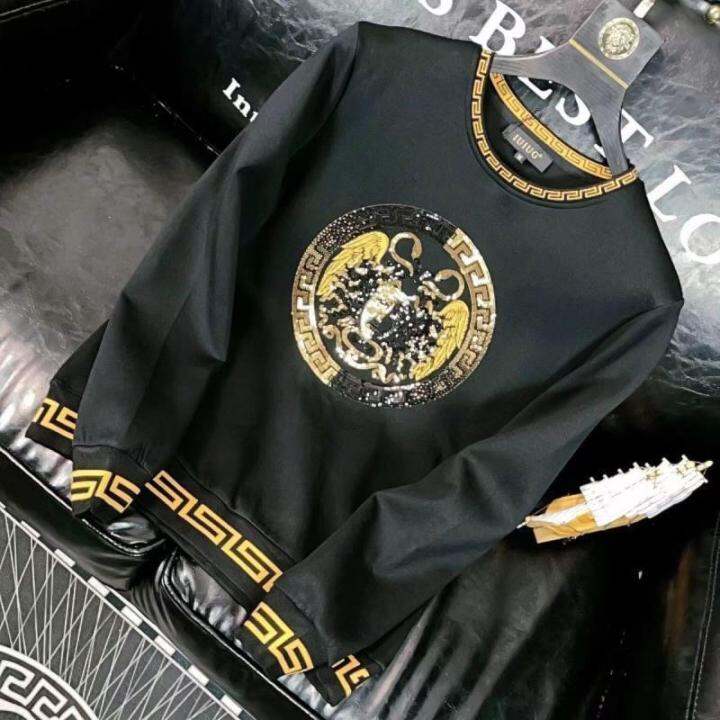 2023-versace-new-ดั้งเดิมเสื้อมีฮู้ดแฟชั่นใหม่ยุโรปแขนยาวลายปักเสื้อซับในเข้ารูปพิมพ์ลายฤดูใบไม้ร่วง