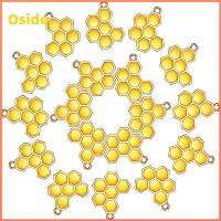 OSIDE โลหะผสมอัลลอยด์ รังผึ้งขนาดเล็ก เครื่องรางเคลือบอีนาเมล ตุ้งติ้งเสน่ห์ ผึ้งรังผึ้ง ผึ้งรังผึ้งเคลือบที่มีเสน่ห์ เครื่องรางรังผึ้งเคลือบ งานฝีมือดีไอวาย