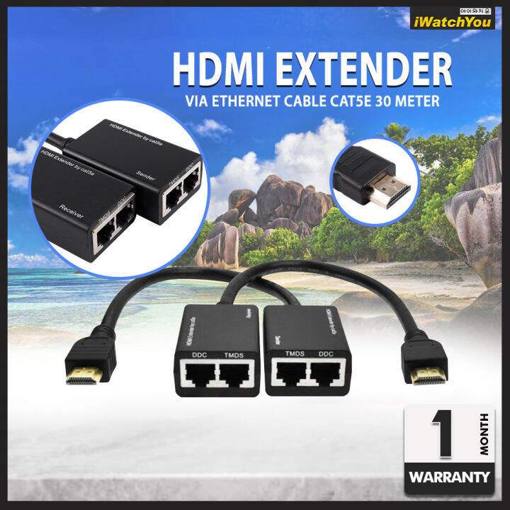 HDMI Extender via Cable CAT5e 30m Full HD Resolution Plug and