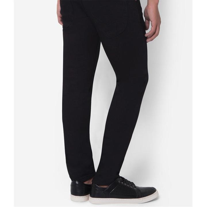 กางเกงยีนส์ชายสีดำริมเเดง-ผ้ายืดขาเดฟ
